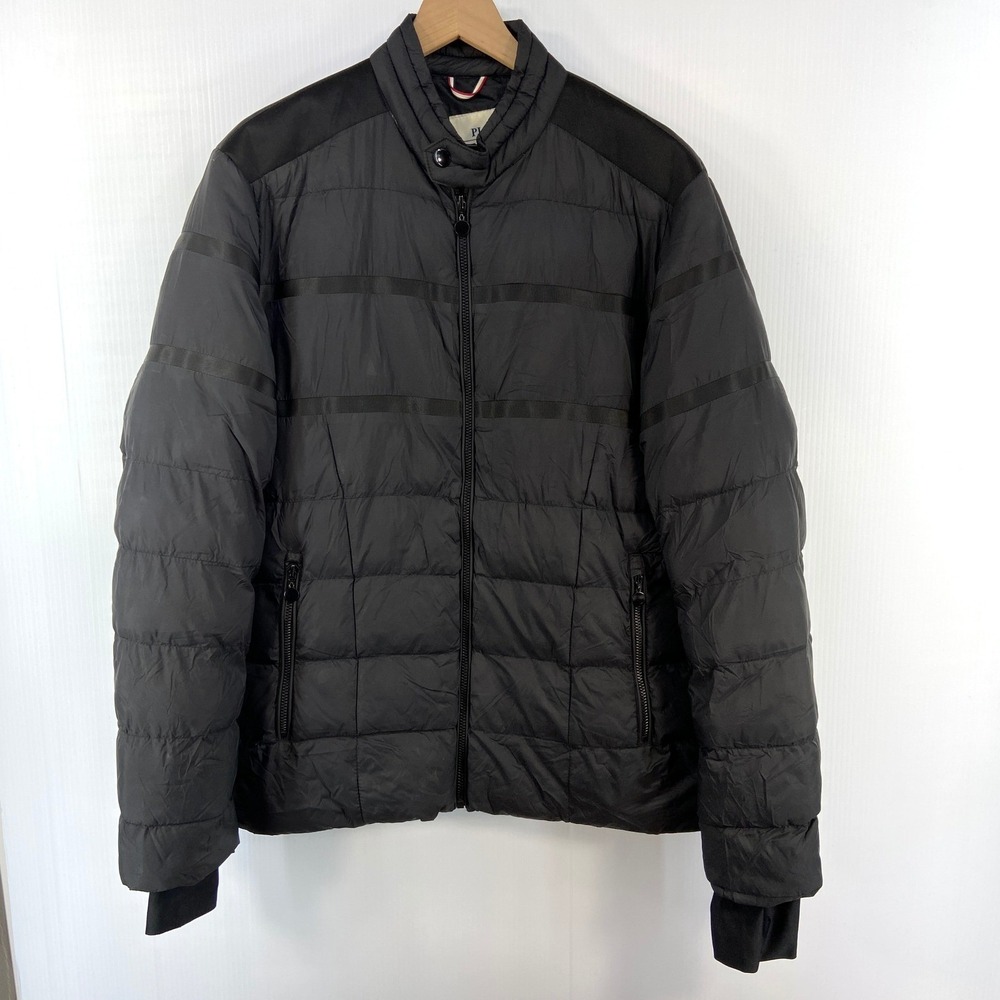 Plum Leopard Italy Style Black Down Winter Jacket Mens XXL